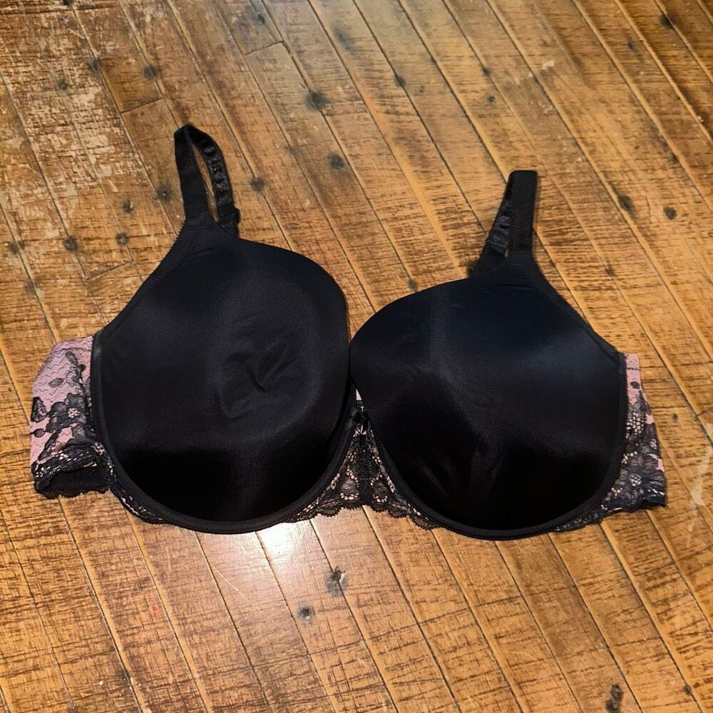 Torrid black & lilac lacy date night full figure 46D bra